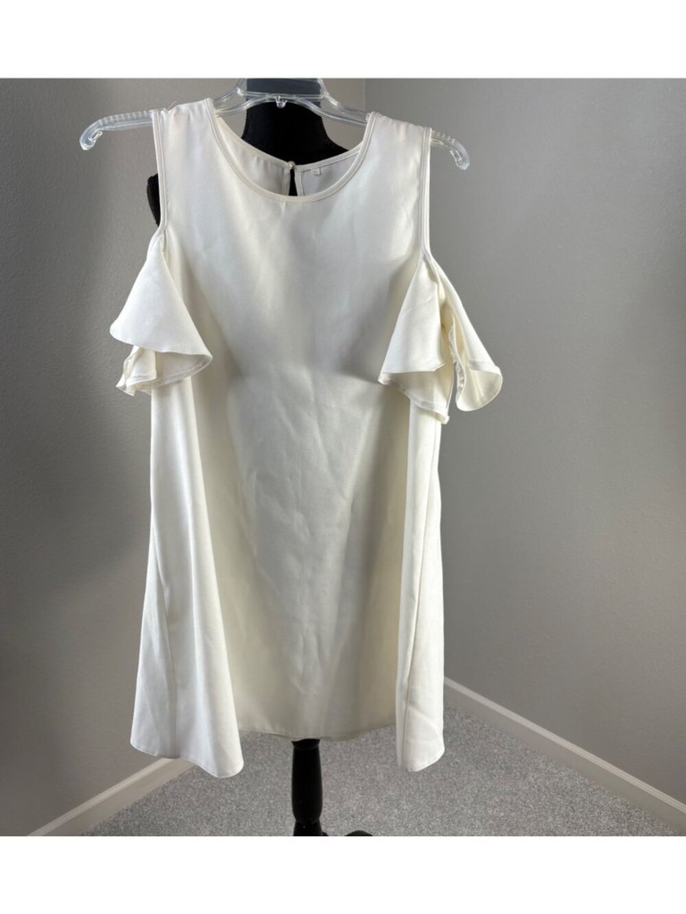Shein White Dress Womens Large Cold Shoulder Wedding Reception Graduation